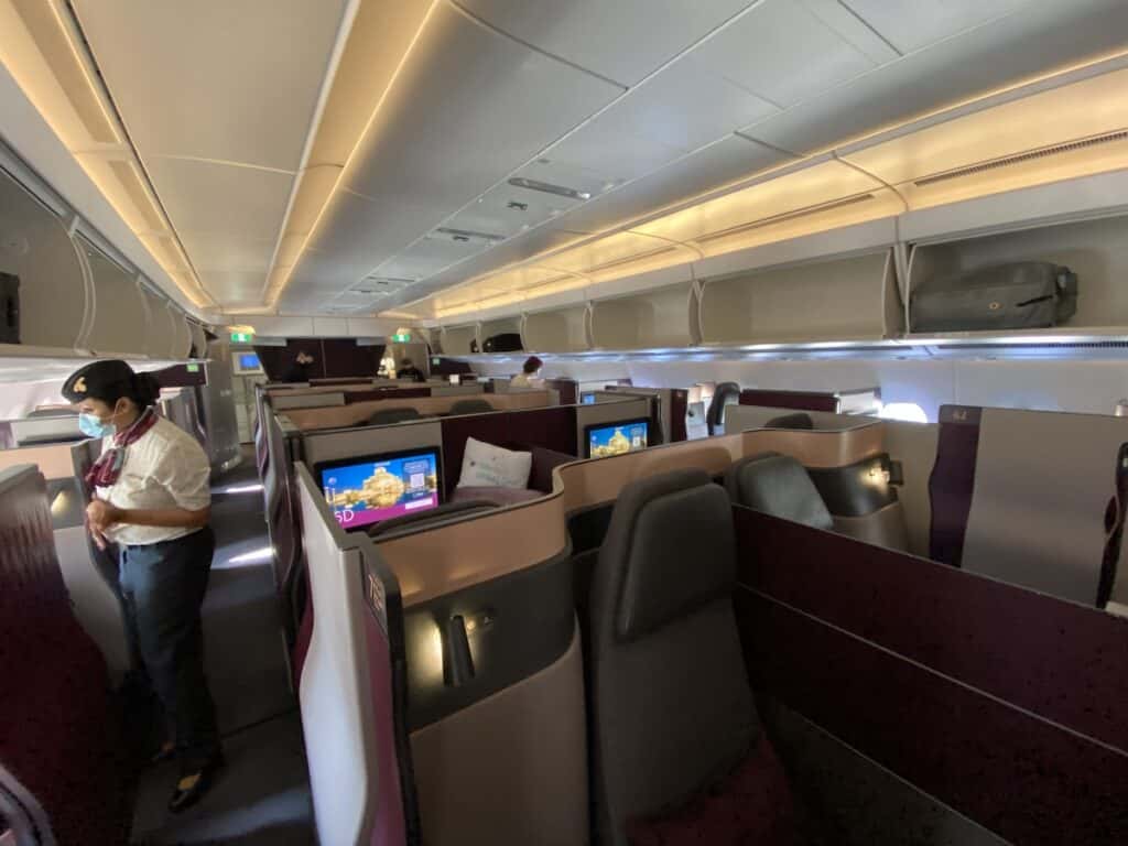 Qatar QSuite cabin view
