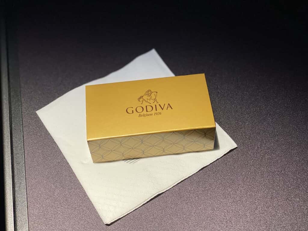 Golden box of Godiva chocolate