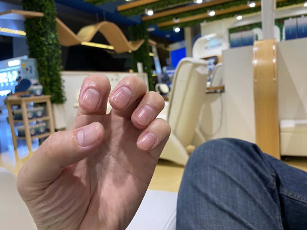 Freshly cut fingernails from Be Relax Spa