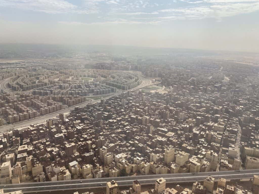 Flight view of Cairo city