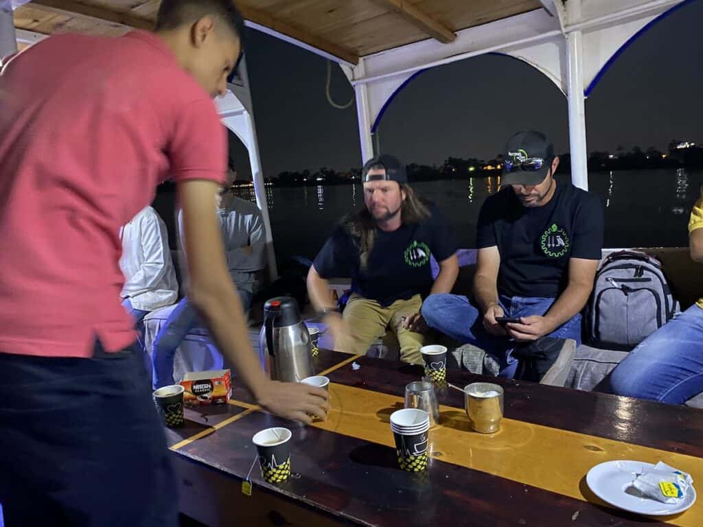 Brothers of the Serpent on the boat