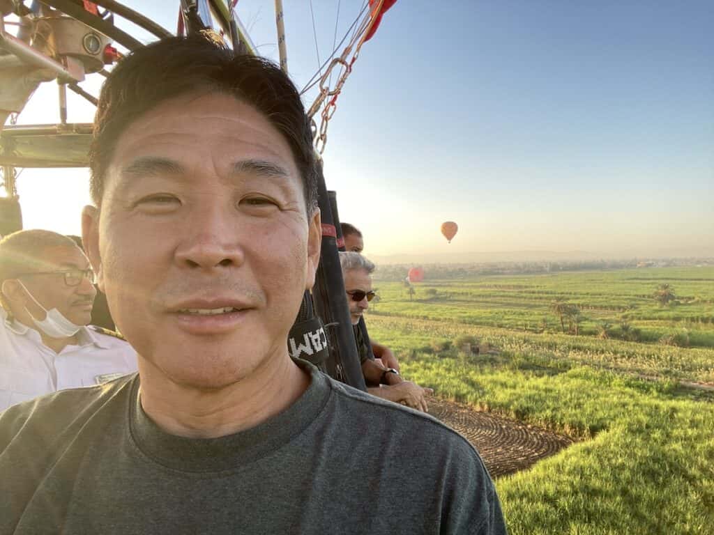 hot air ballon ride morning view