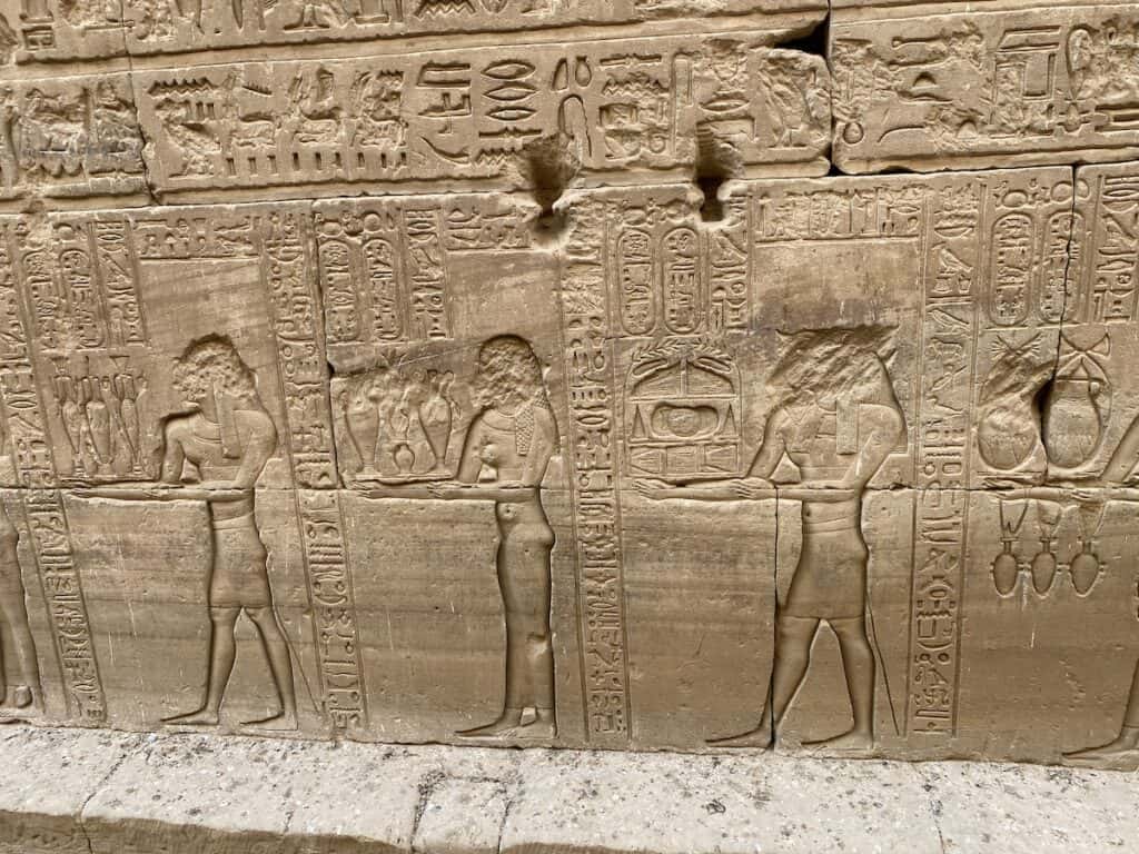 Temple of Horus carvings about a banquet