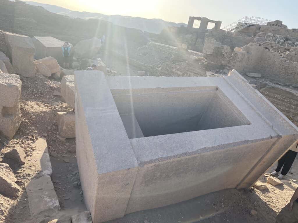 large granite box at elephantine island