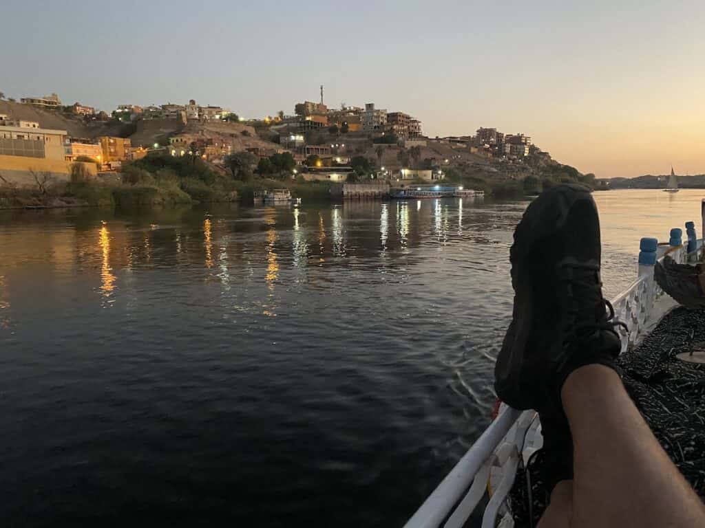 crusing the nile river until sunset