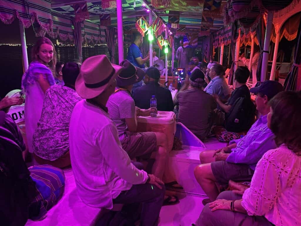 musical group entertaining on the shuttle boat