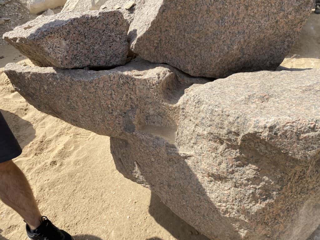 A tube drill hole in Aswan granite