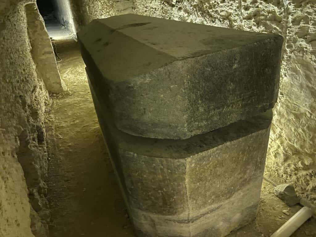 Stone box with lid in the Serapeum