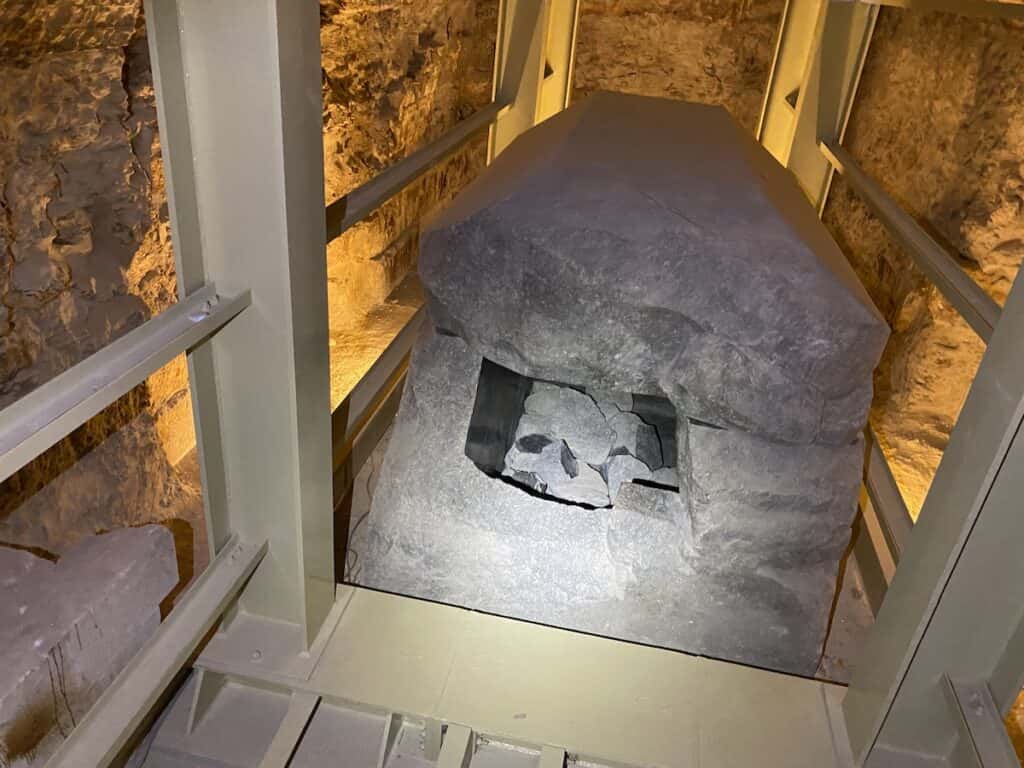 Box in the Serapeum that was blown open with dynamite.