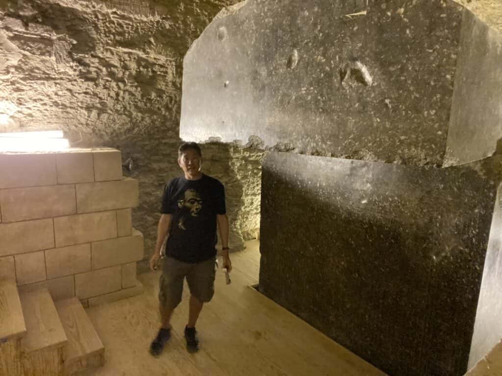 Massive stone box at the end of the Serapeum