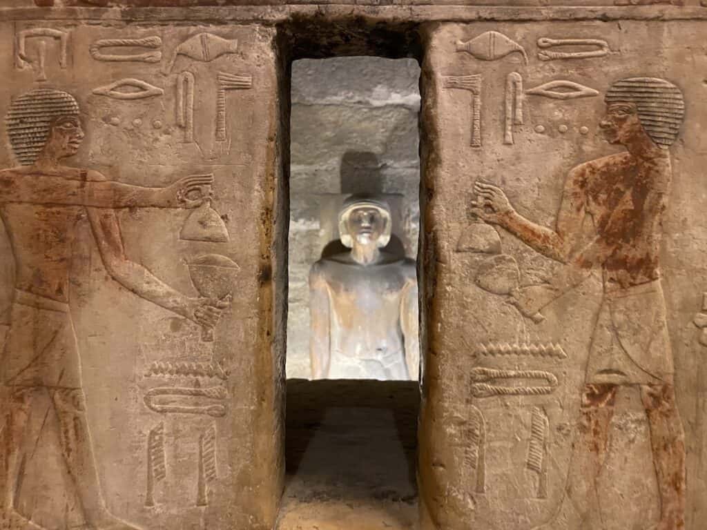 Small window in a room at the Tomb of Ty.