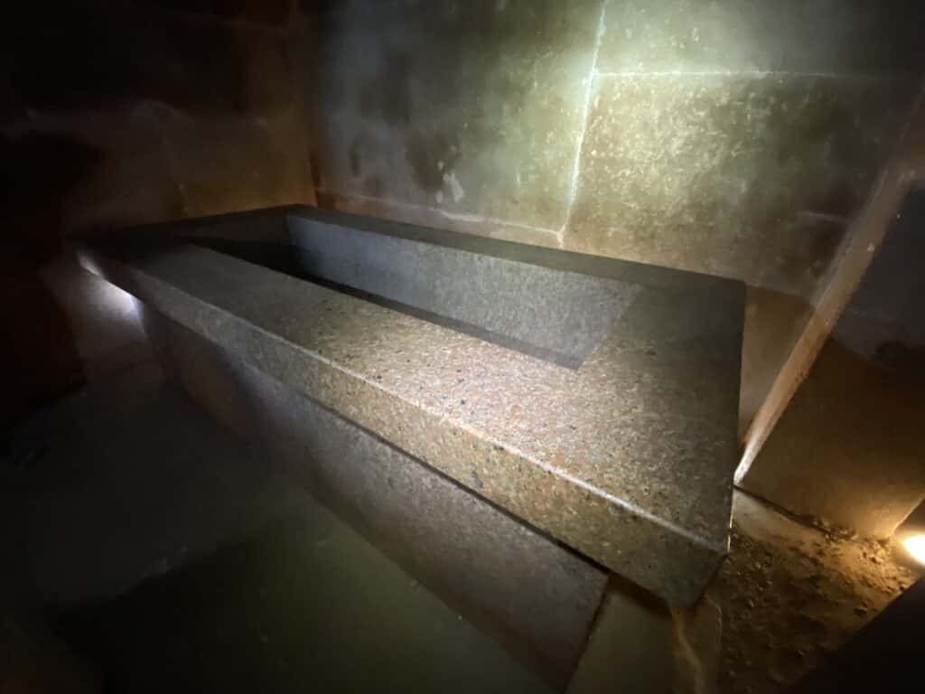 Granite box in Lahun Pyramid chamber