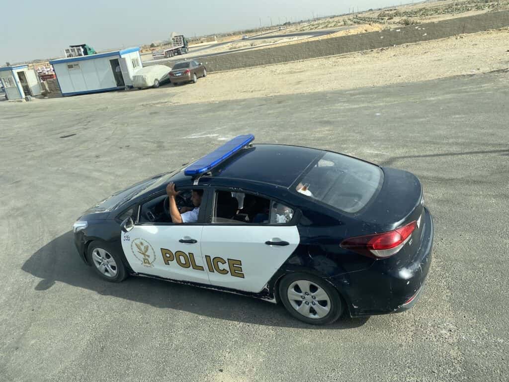Egyptian police car escort