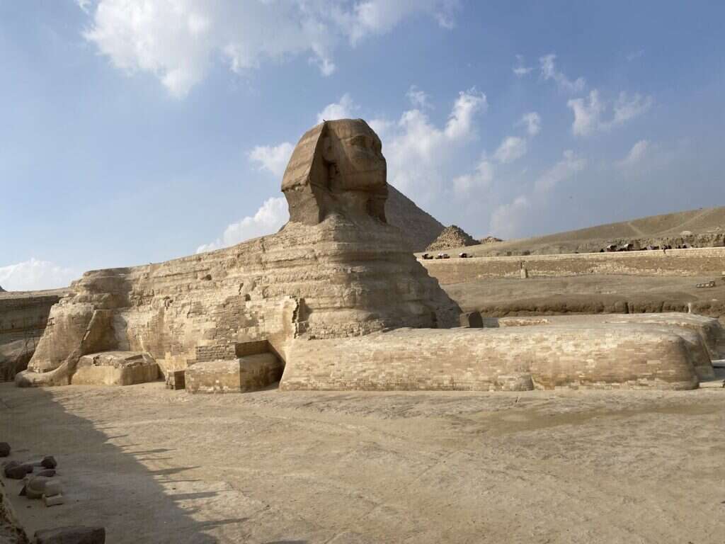 Far view of Sphinx front right side.