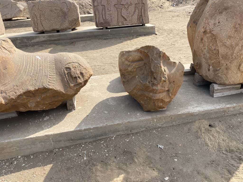 Stone statue fragments at Tanis