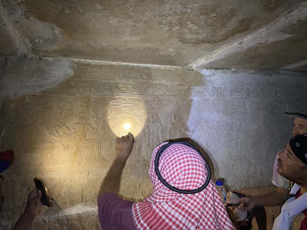 Reading hieroglyphs at Tanis