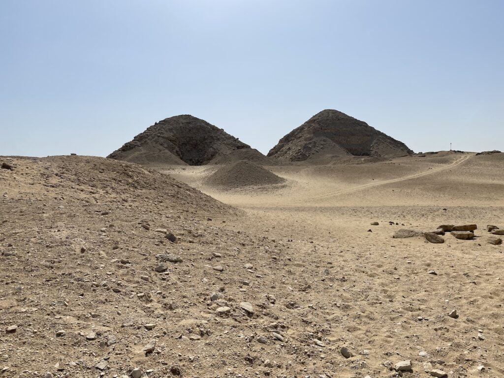Pyramids at Abu Ghorab in the distance