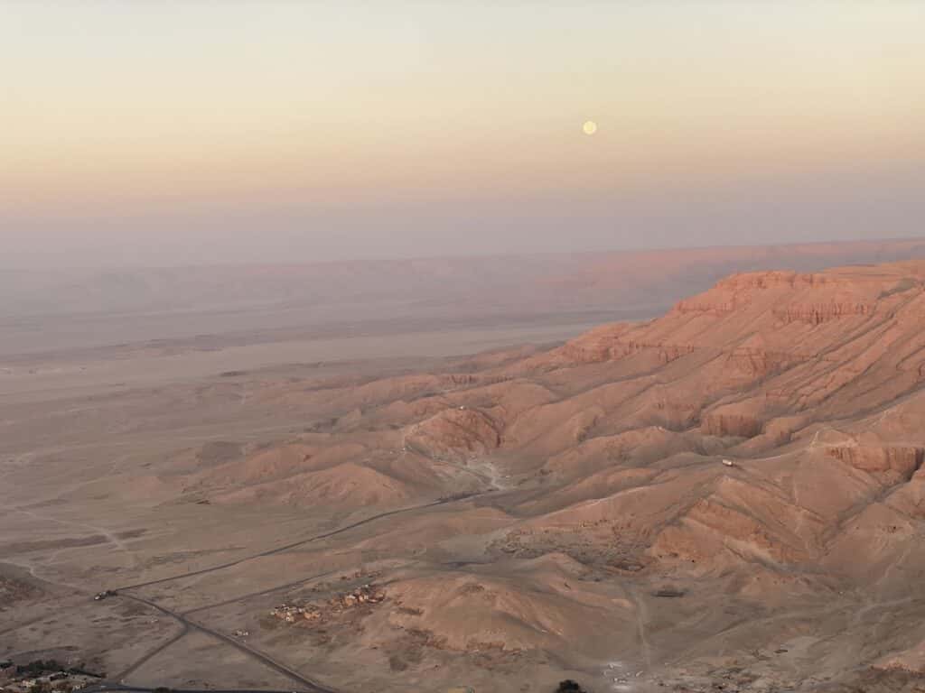 hot air balloon view of moon