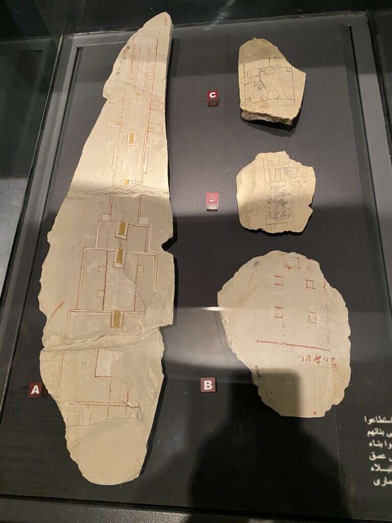 luxor museum blueprints on stone