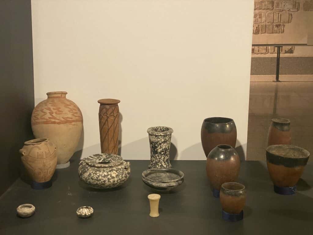 Stone and clay pots at the Luxor Museum