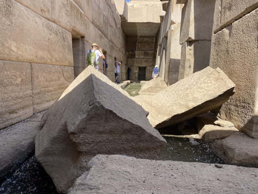 Granite rubble at the Osirion