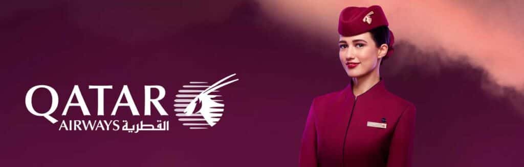Qatar Airways banner and logo