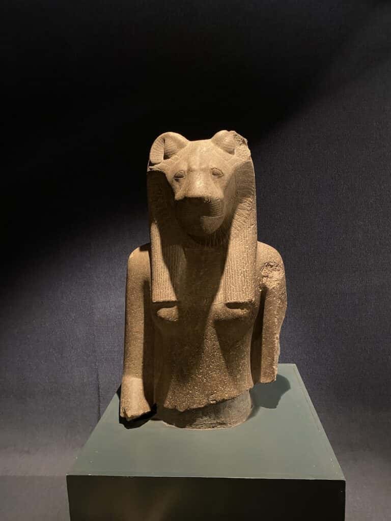 Granite bust of Sekmet at Luxor Museum