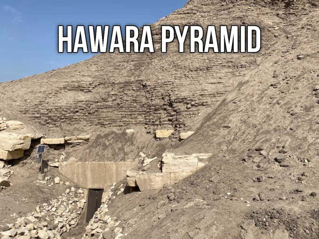 Locked entrance to the Hawara pyramid