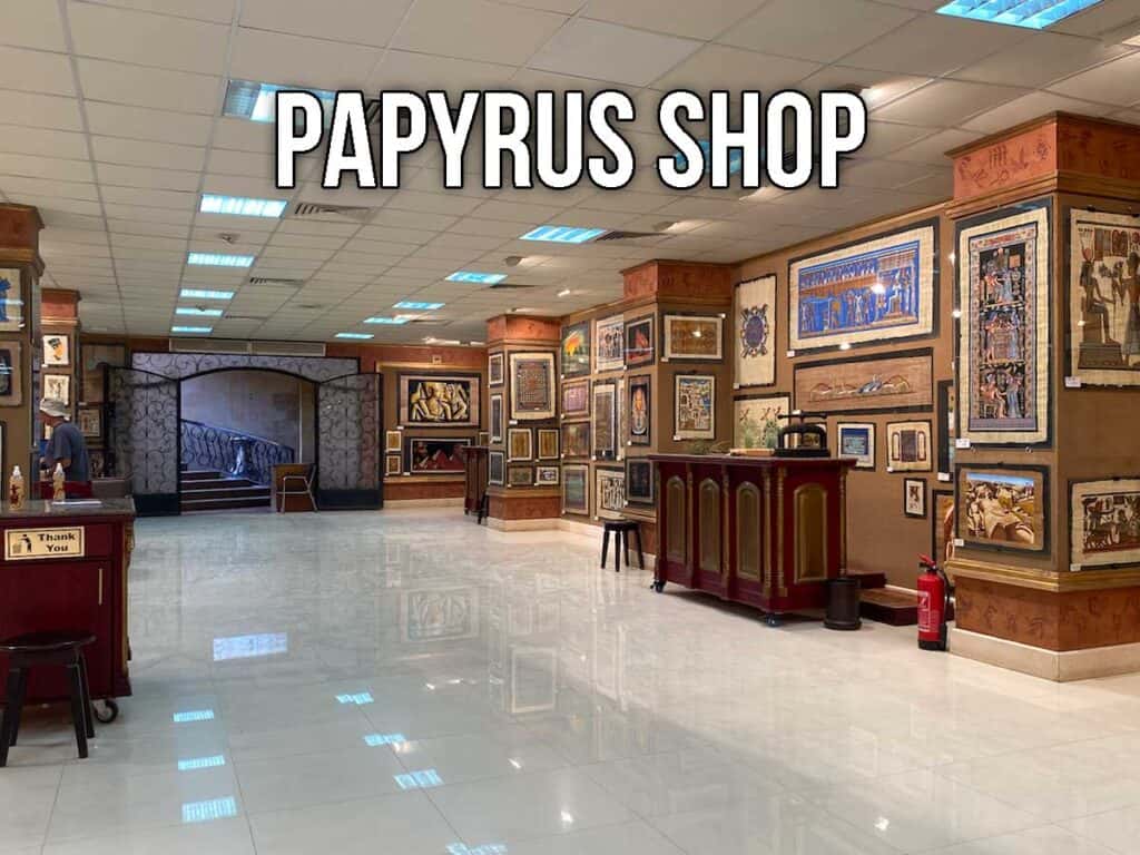 Inside a papyrus shop