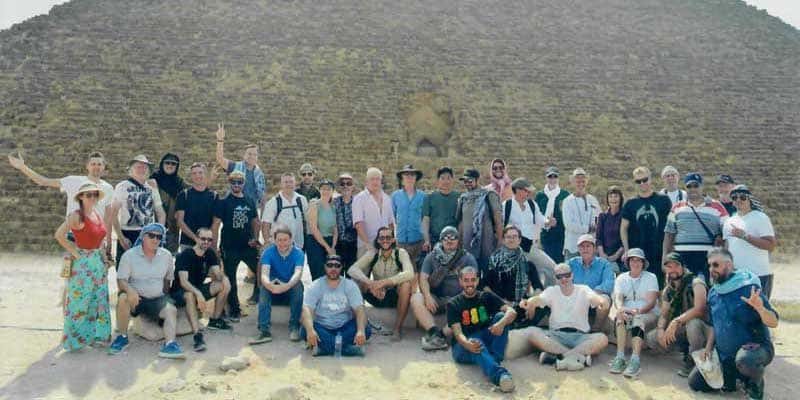 UnchartedX Tour group at the Great Pyramid in Egypt