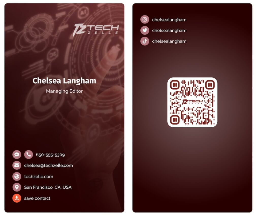 Sample digital business card
