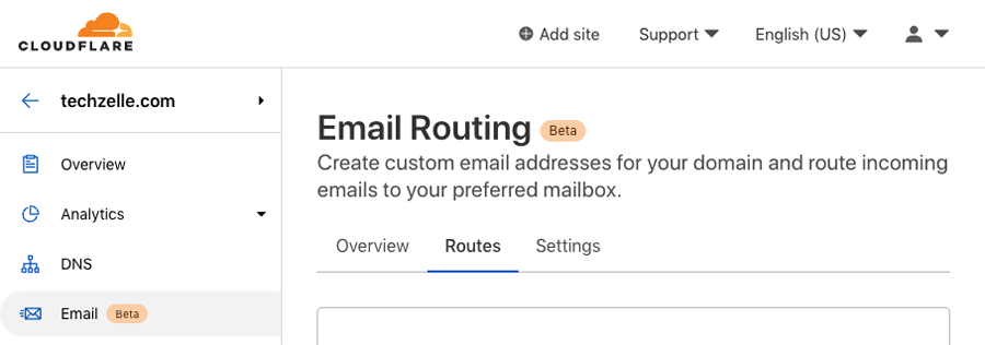 cloudflare email routing settings