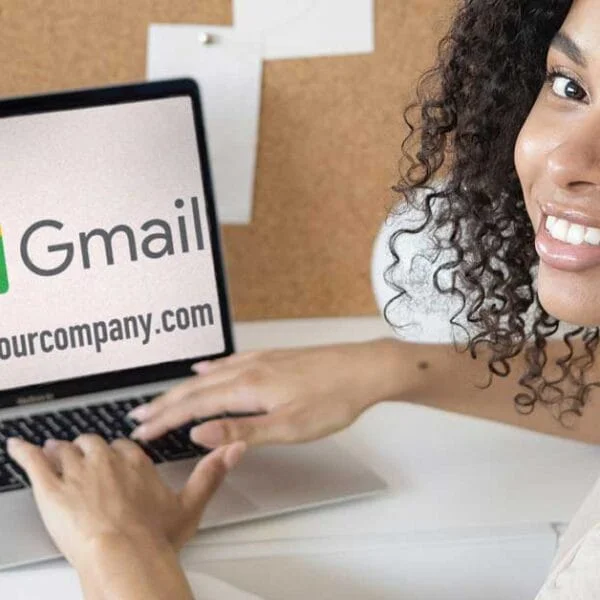 free custom domain email with gmail on a laptop