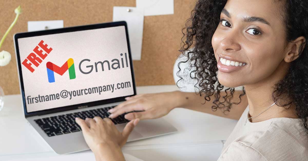 free custom domain email with gmail on a laptop