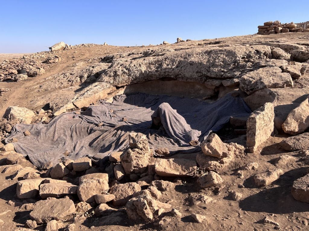 Karahan Tepe excavation covered by a tarp