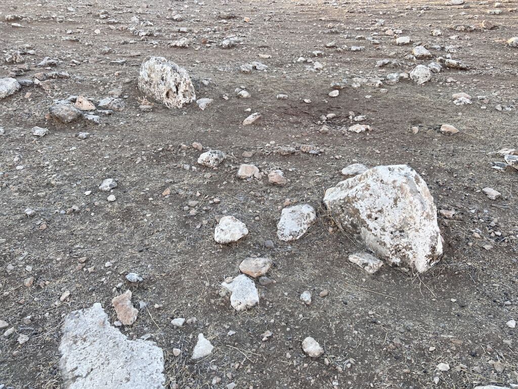 Tops of unexcavated t-shaped pillars at karahan tepe