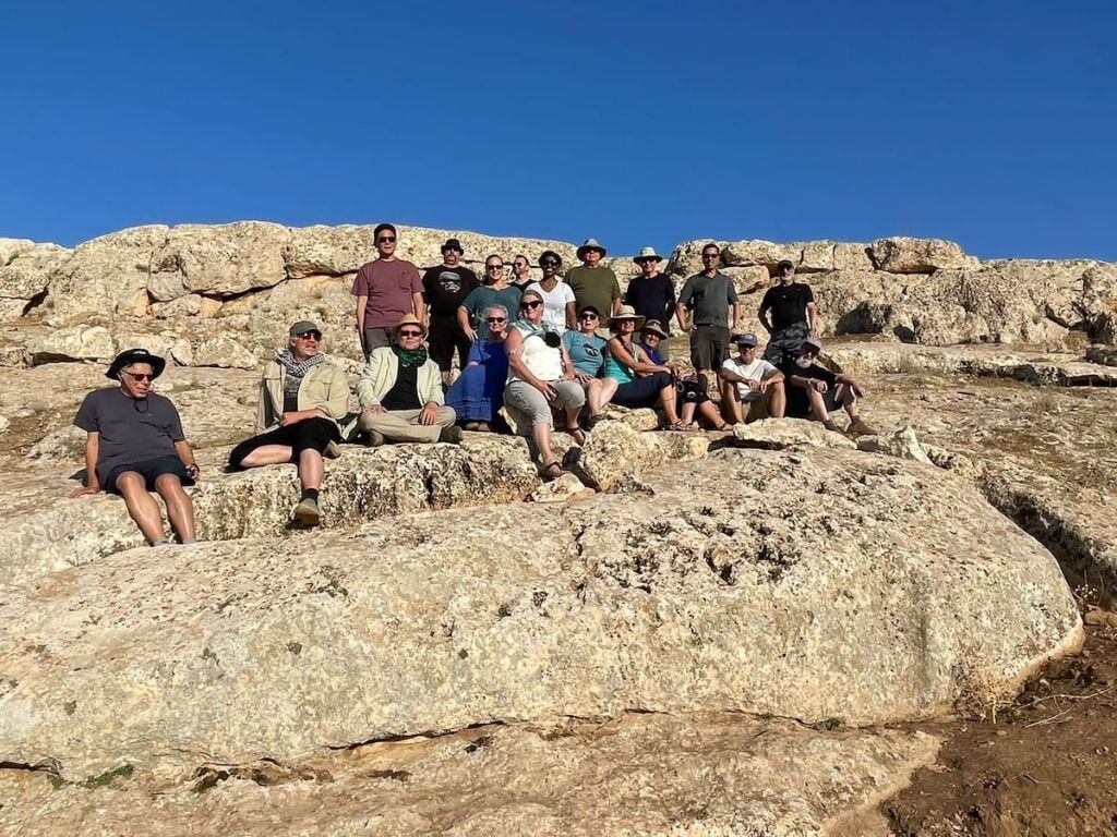 A bunch of megalithomaniacs and the Unfinished T-Pillar at Karahan Tepe.