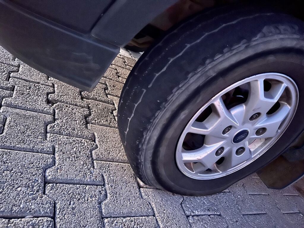 flat tire on our van