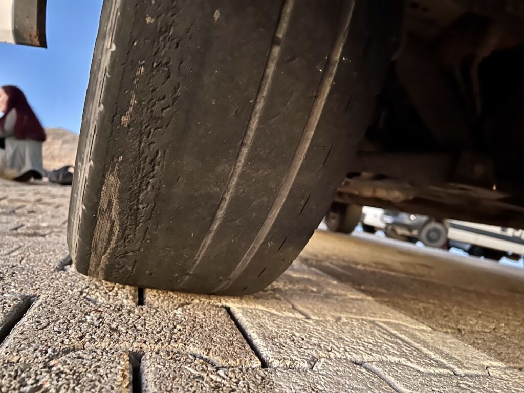 Excessively worn tire on our transport van
