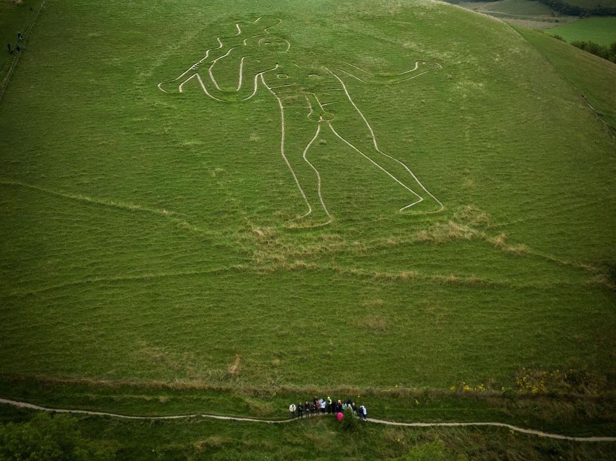 Cerne Abbas Giant drone view