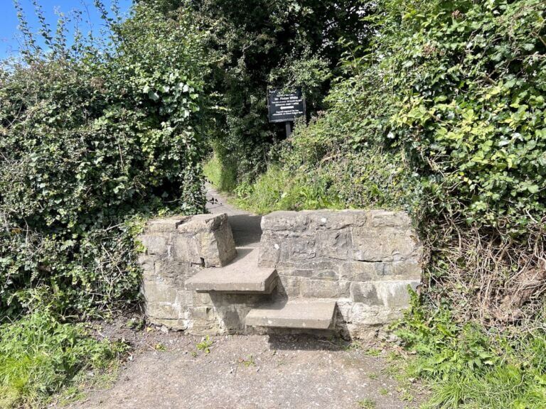 Entrance steps for the path to the Fourknocks passage tomb