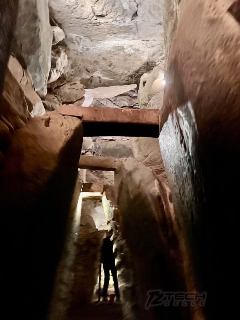 Tall, rather spacious pathway as you enter the Newgrange tomb.
