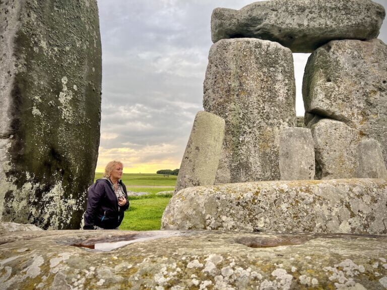 Emma in Stonehenge circle
