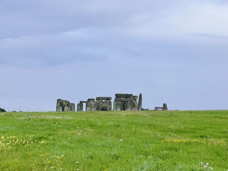 View of Stonehenge from walkway