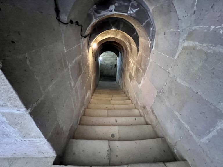 Take the stairs down to get to the city