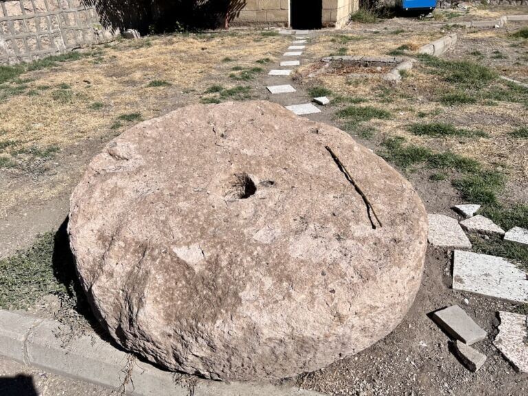 Example of stone door in the outdoor exhibit