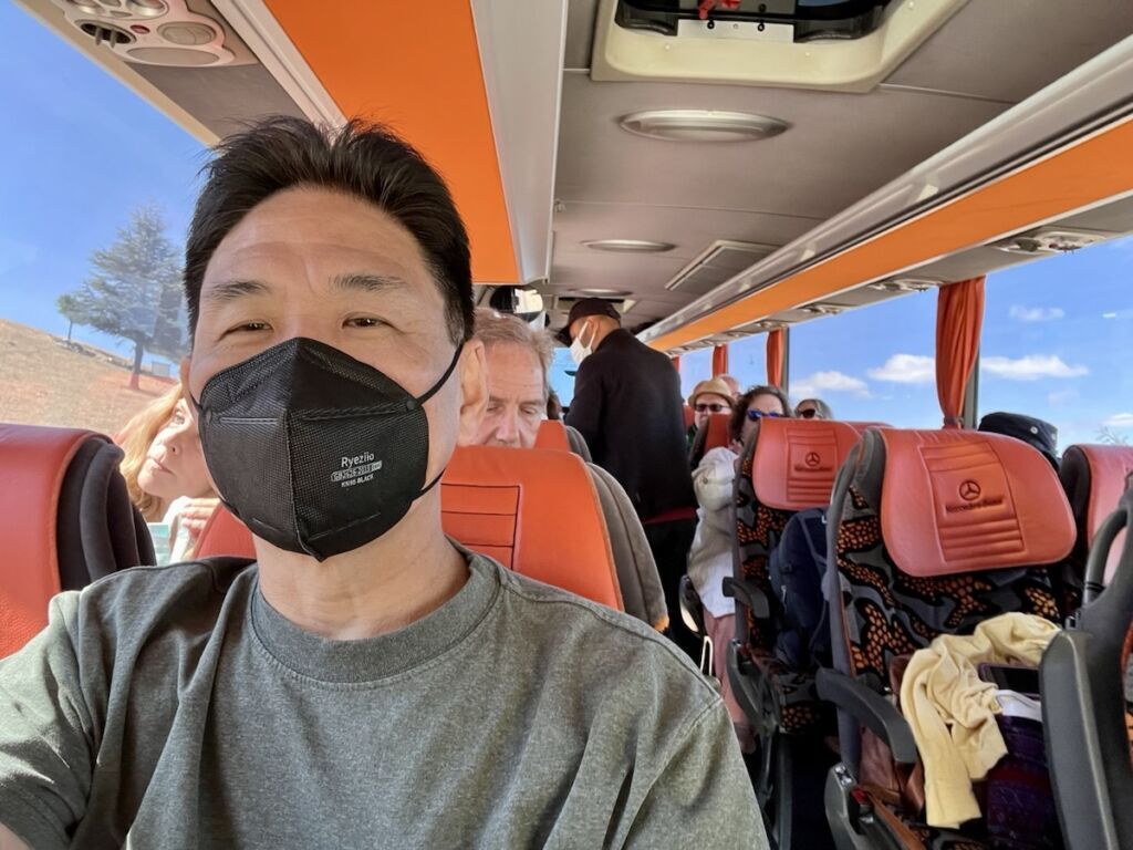 Man wearing a mask for COVID-19