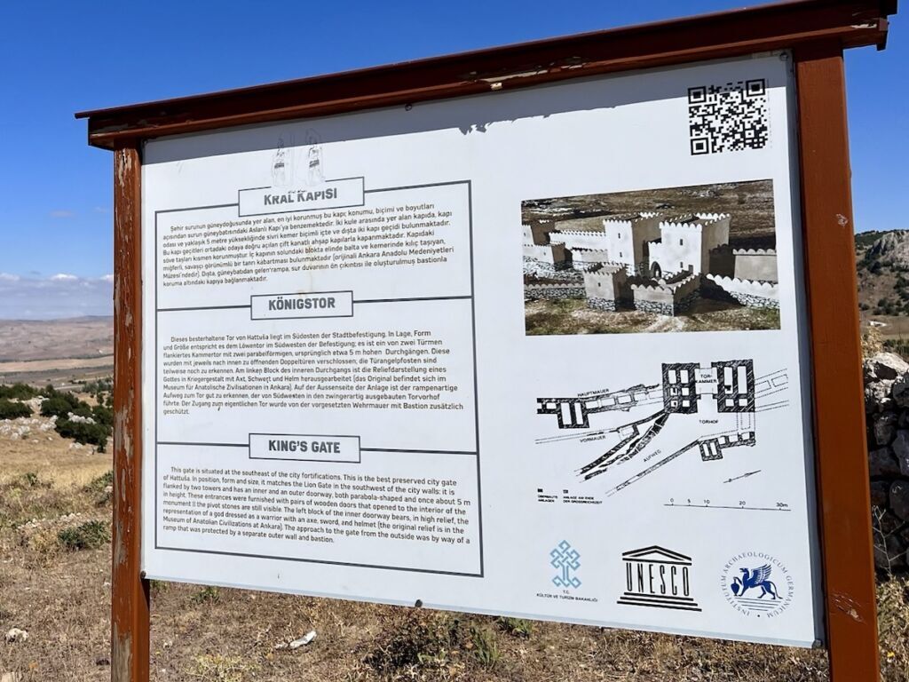 Hattusa Kings Gate visitor sign