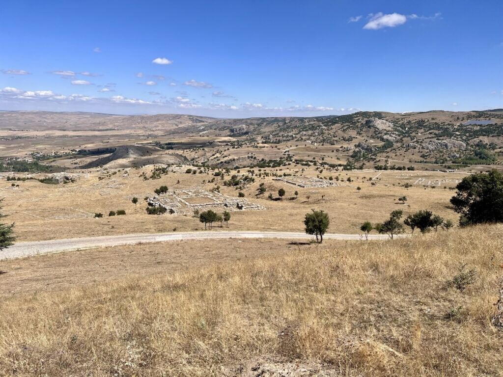 View of the Hattusa upper city from the Yerkapi mound.