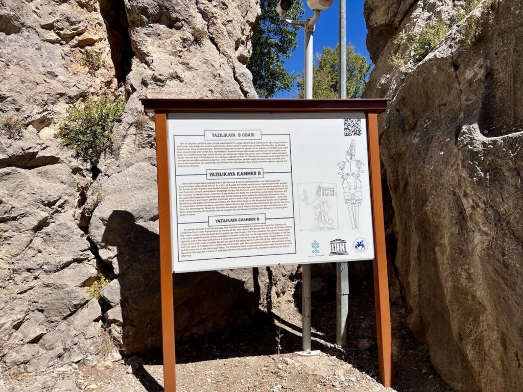 Yazilikaya Chamber B visitor sign